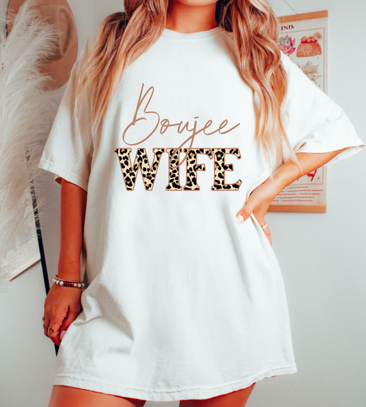 Leopard Preppy Boujee Wife Graphic Tee | Wife | Preppy Shirt