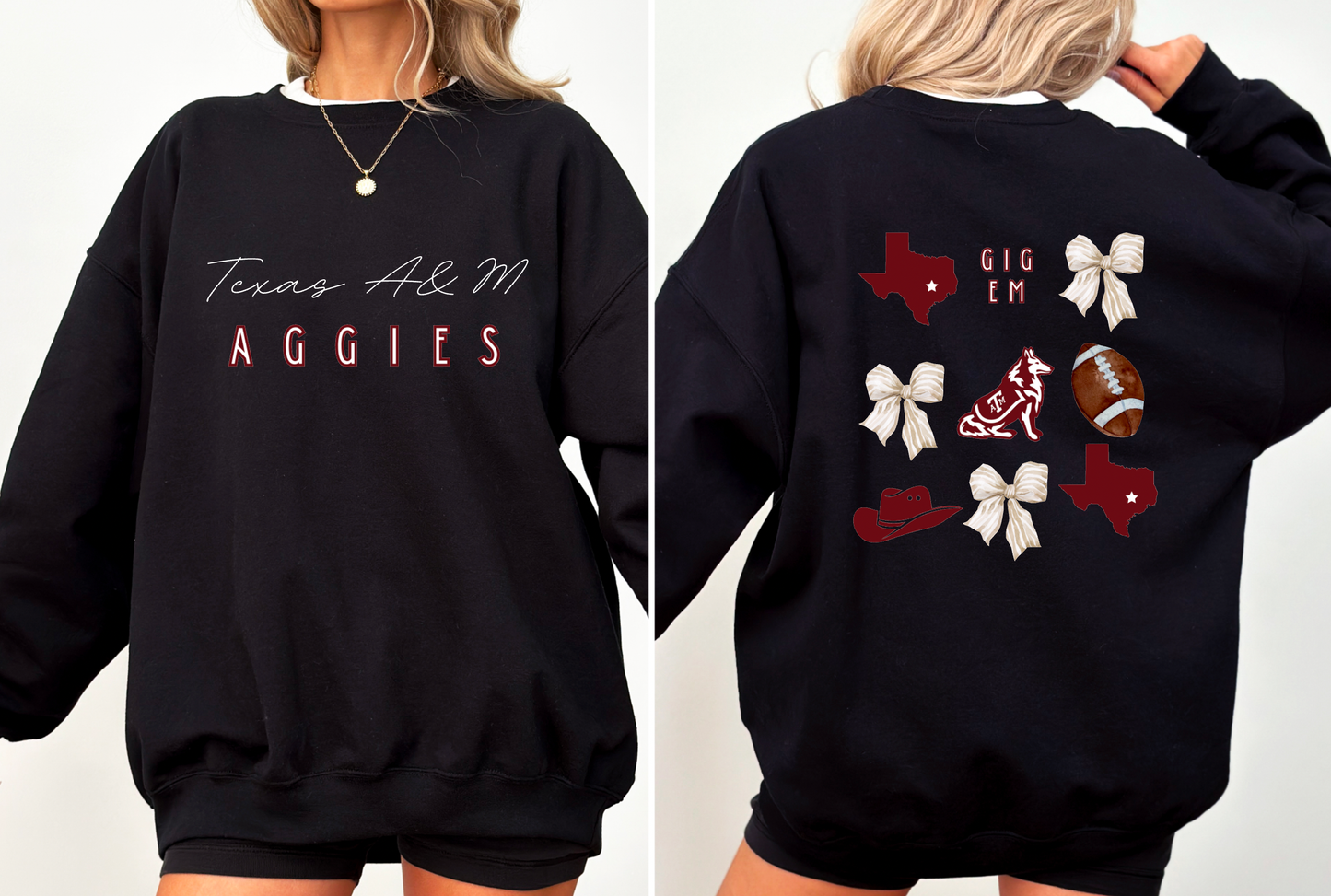 Texas A&M Aggies Football Coquette Graphic Sweatshirt
