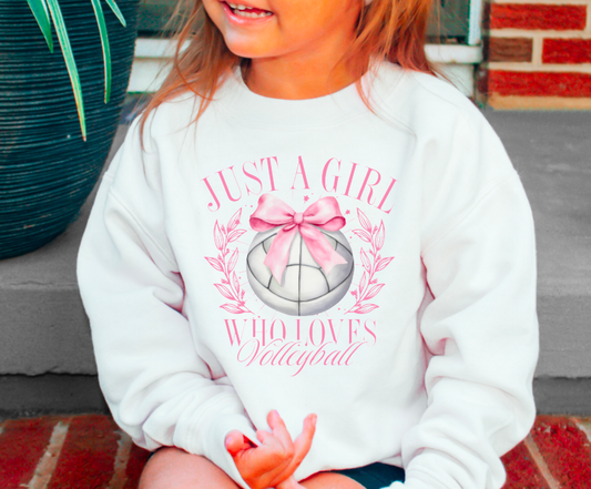 YOUTH Just A Girl Who Loves Volleyball Sweatshirt Sports 