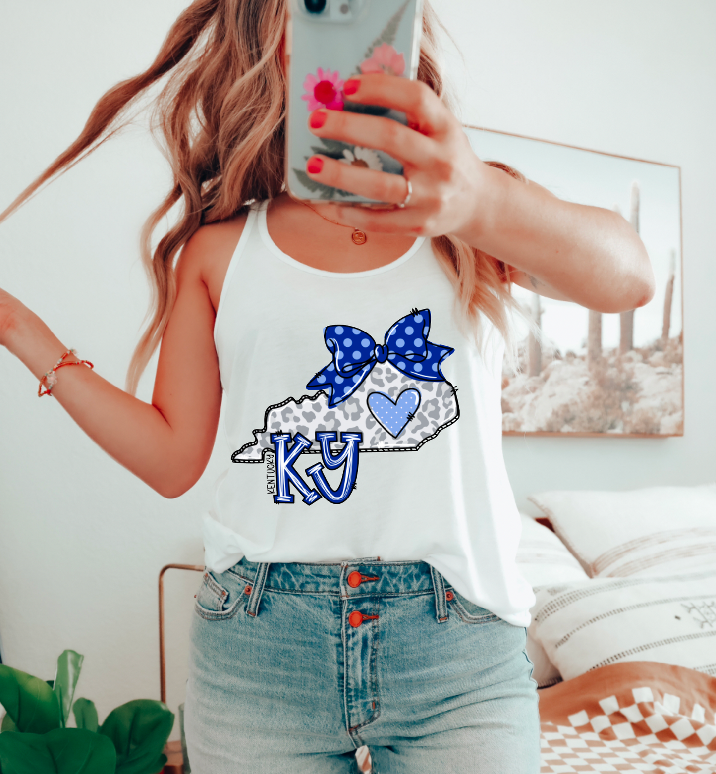Leopard Doodle Kentucky State Tank Top | Kentucky