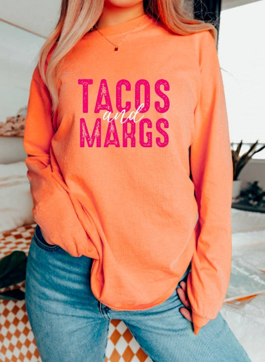 Tacos & Margs Long Sleeve Tee Summer       