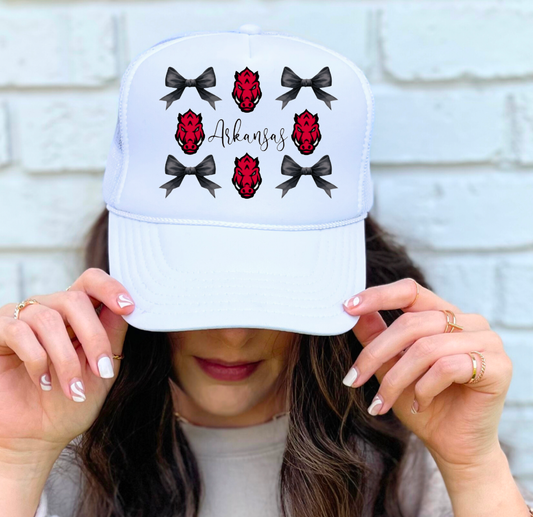Arkansas Razorbacks Coquette Bows Trucker Hat Football