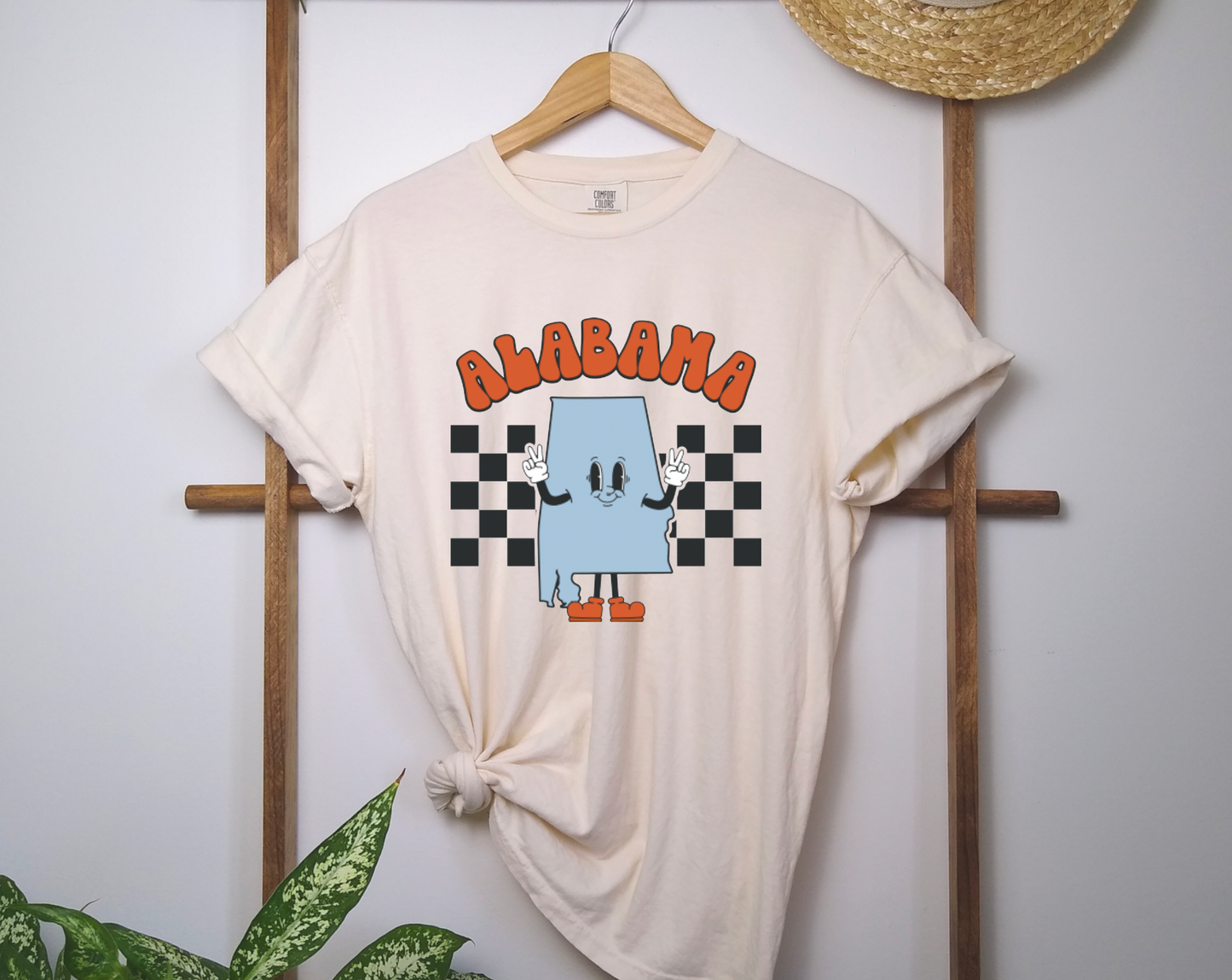 Retro Alabama Checkered Graphic Tee | States | Alabama