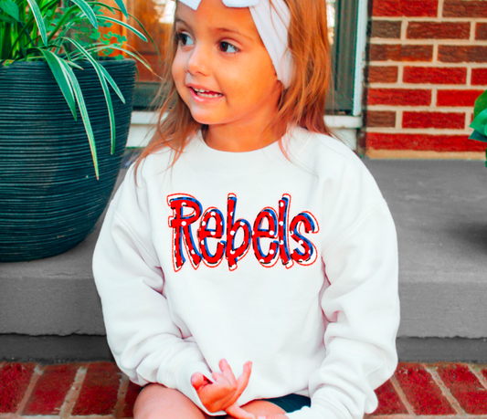 YOUTH Ole Miss Rebels Polka Dots Sweatshirt Mississippi Kid