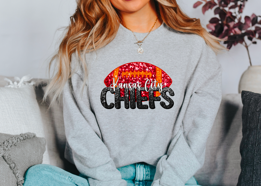 Faux Sequins Kansas City Chiefs Gildan Sweatshirt