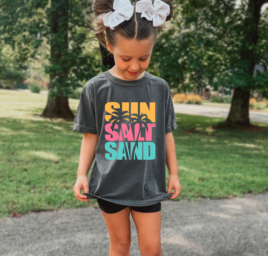 YOUTH Retro Sun Salt Sand Graphic Tee  Summer T-Shirt