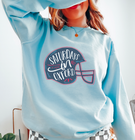 Saturdays In Oxford Comfort Colors Sweatshirt Ole Miss Tees