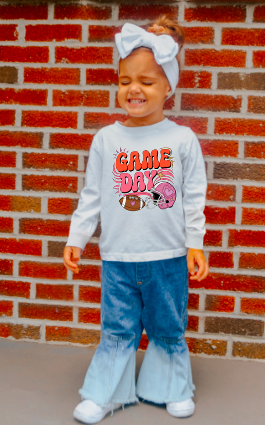 YOUTH Retro Football Game Day Long Sleeve Sports Fall Kids