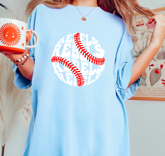 Ole Mis Rebels Baseball Comfort Colors Tee
