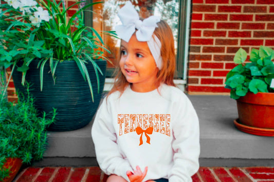 YOUTH Chinoiserie Tennessee Vols Coquette Bow Sweatshirt 