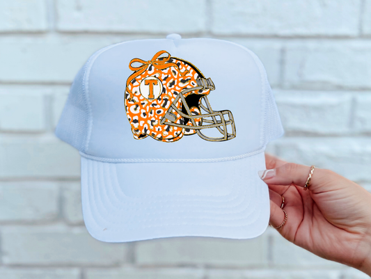 Tennessee Vols Orange Leopard Coquette Helmet Trucker Hat 