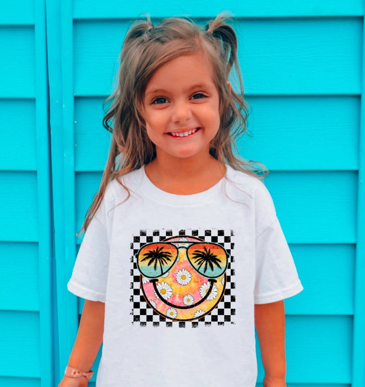 Toddler Distressed Summer Smiley Face Tee Kids 