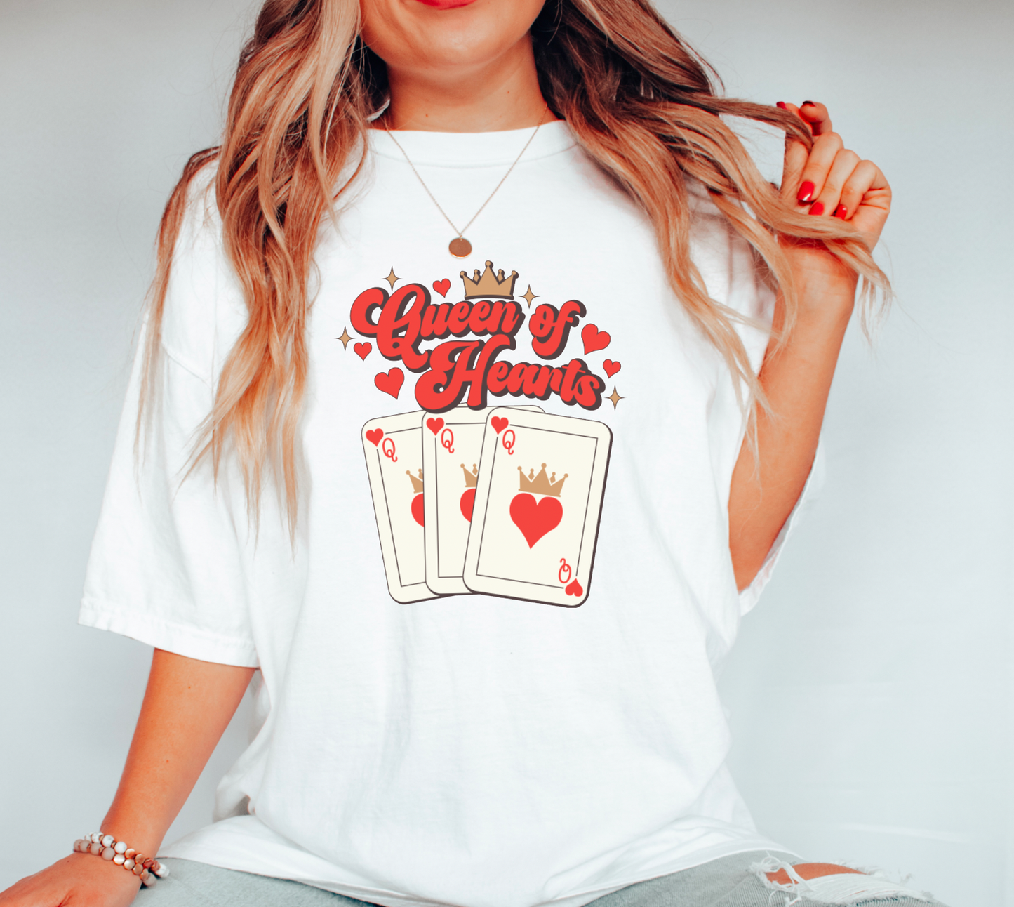Retro Queen Of Hearts Gildan Tee