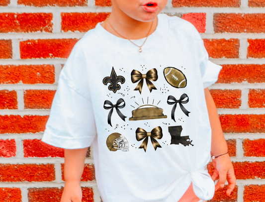 YOUTH New Orleans Saints Coquette Graphic Tee Football Kids
