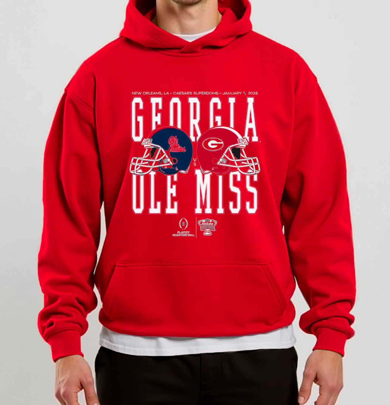 Ole Miss & Georgia Bulldogs Sugar Bowl Hoodie Football