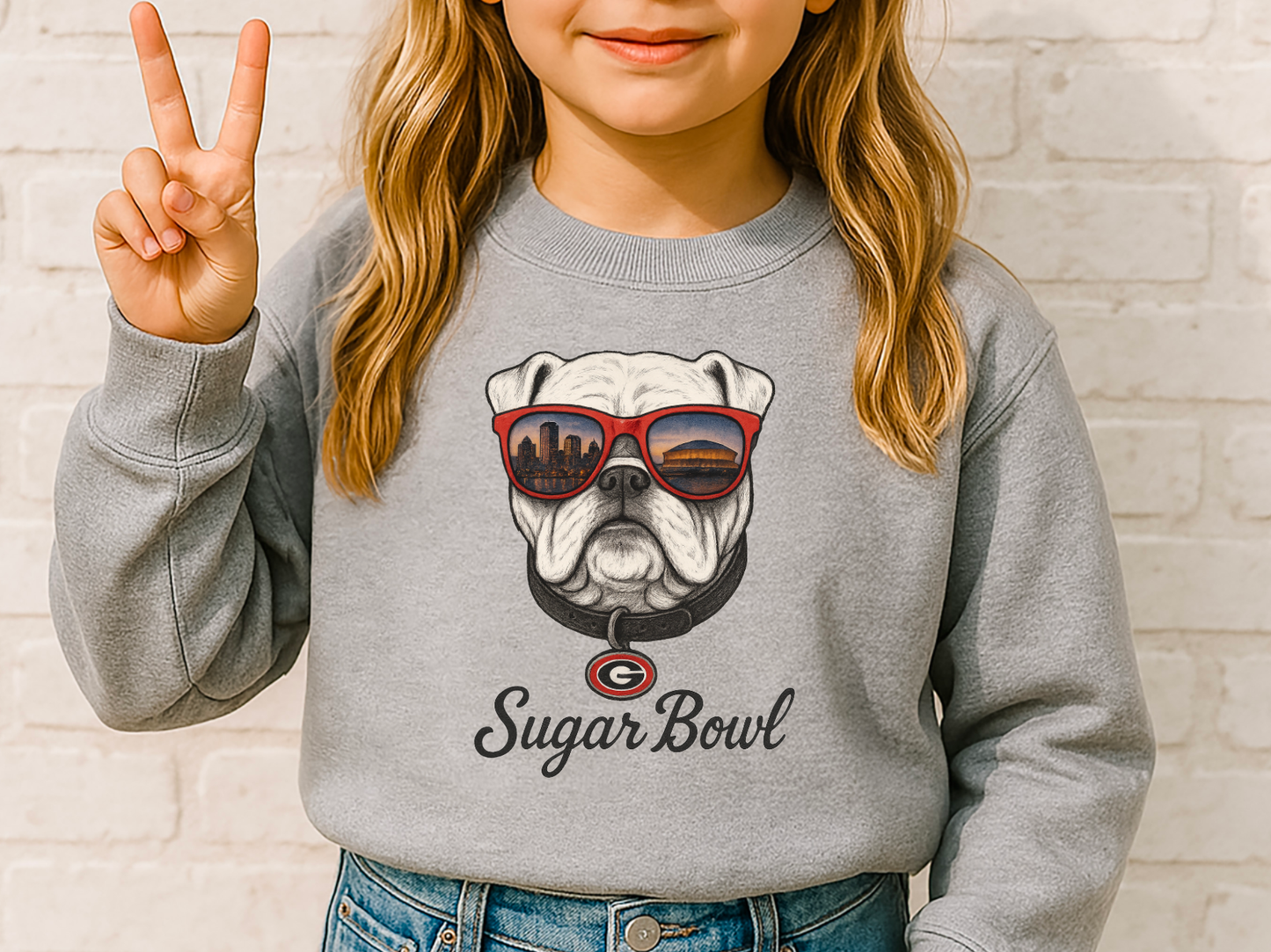  YOUTH Georgia Bulldogs Sugar Bowl Football Sweatshirt 