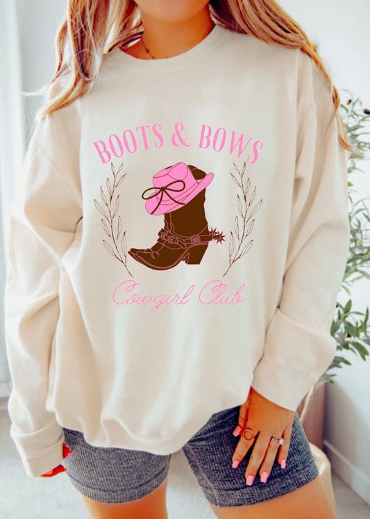 Boots & Bows Western Cowgirl Club Sweatshirt 