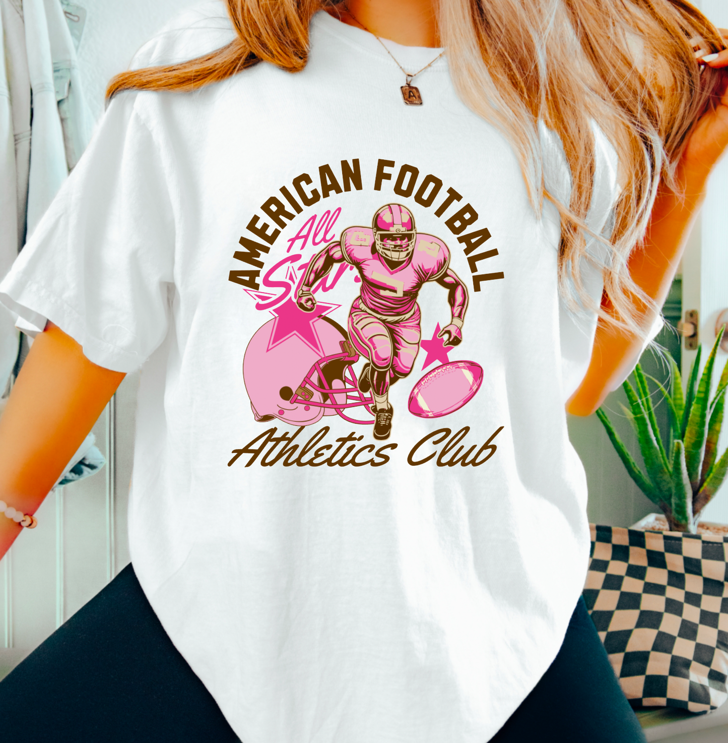 Preppy Football Athletics Club Graphic Tee