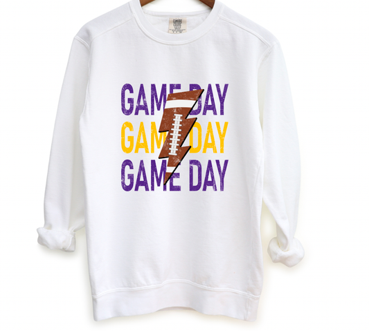 Louisiana Game Day Football Comfort Colors Sweatshirt