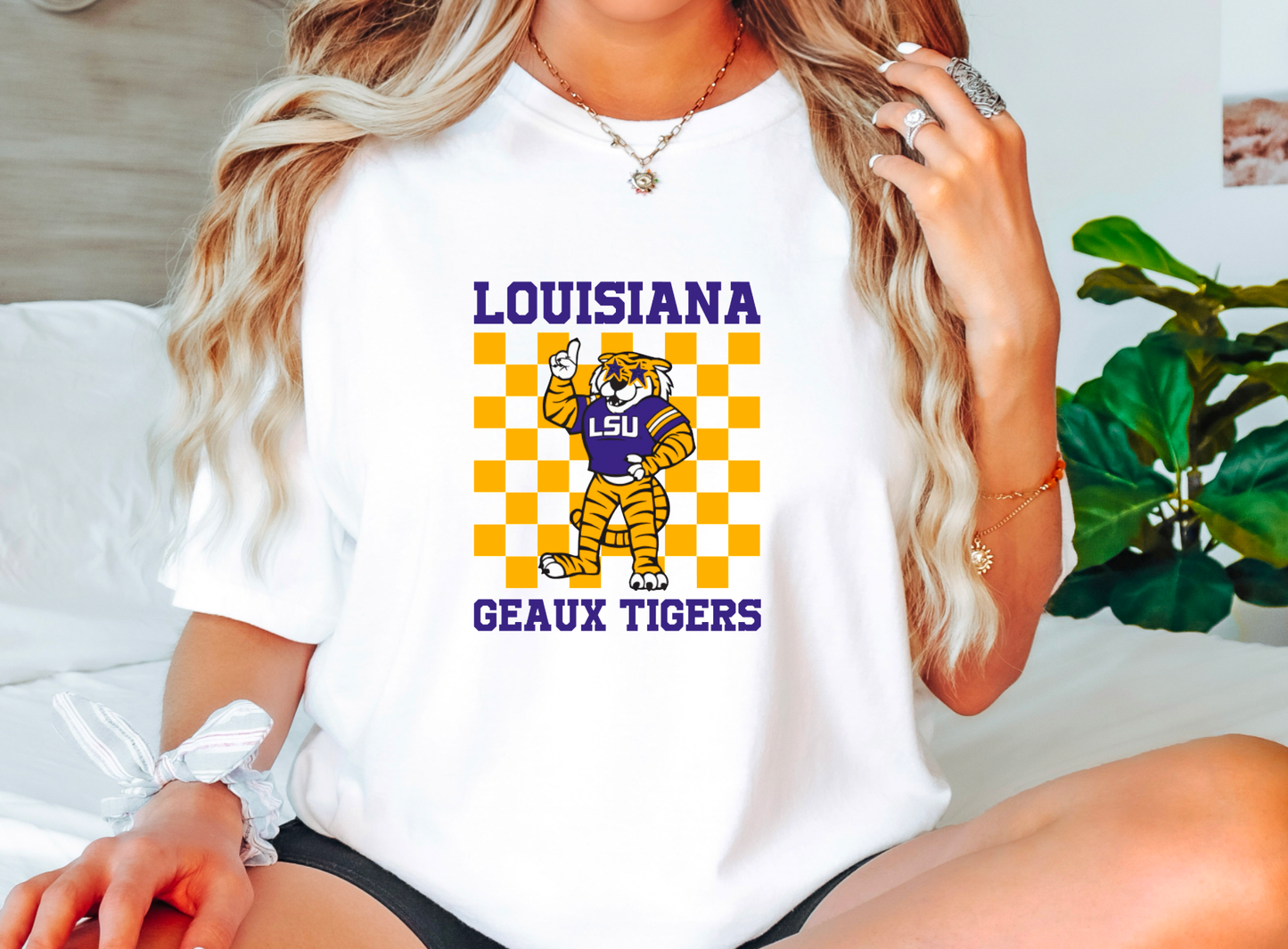 LSU Tigers Checker Graphic Tee