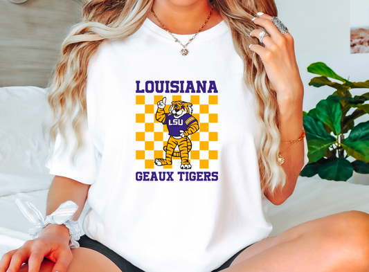LSU Tigers Checker Graphic Tee