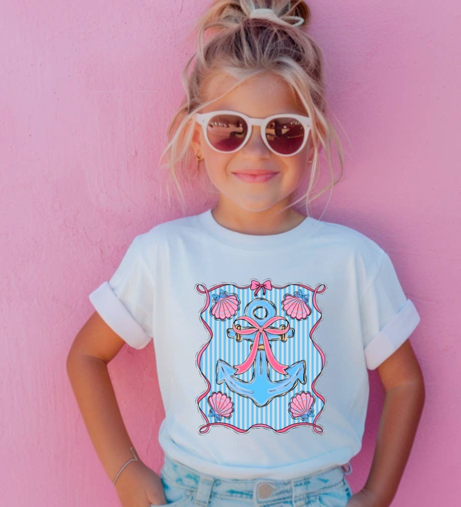 YOUTH Preppy Summer Boat Anchor Tee Kids Beach