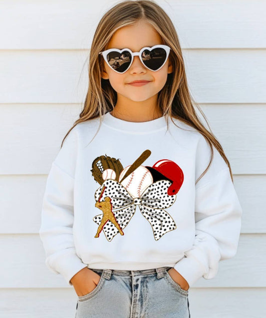 YOUTH Baseball Coquette Sweatshirt Sports Kids   