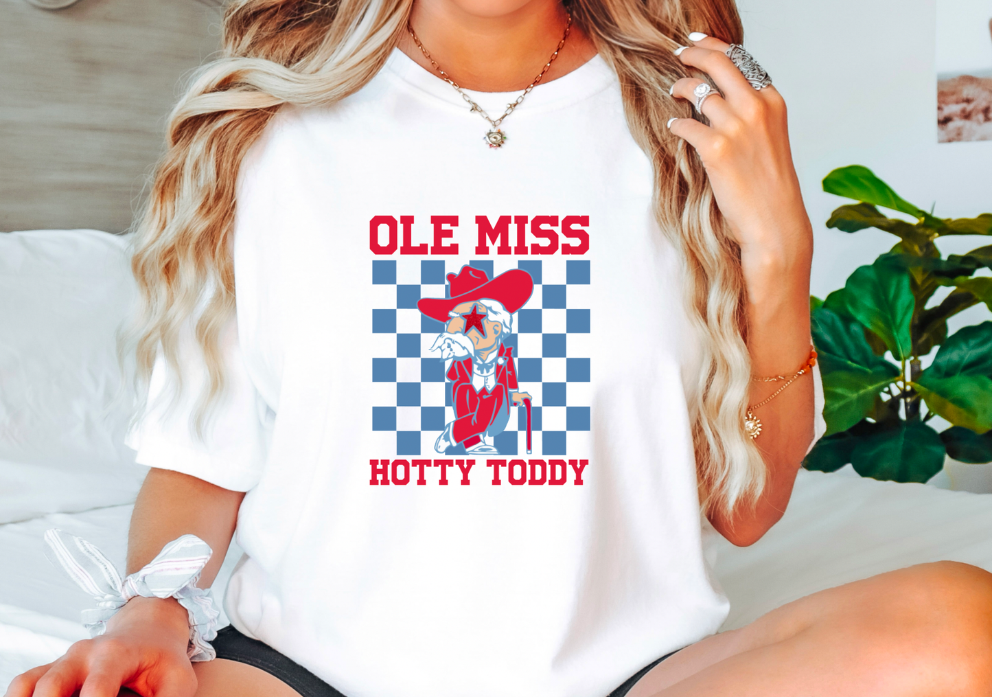 Ole Miss Rebels Checker Comfort Colors Tee