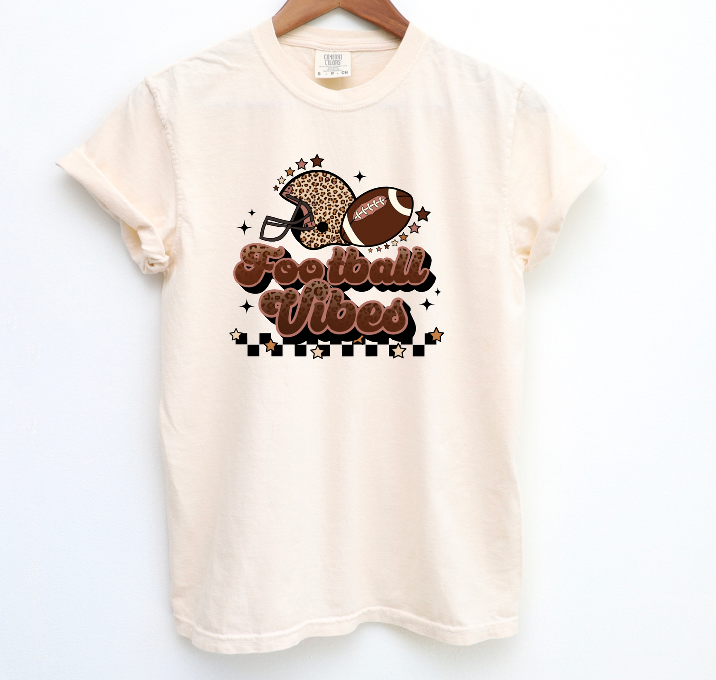 Football Vibes Checker Football Graphic Tee