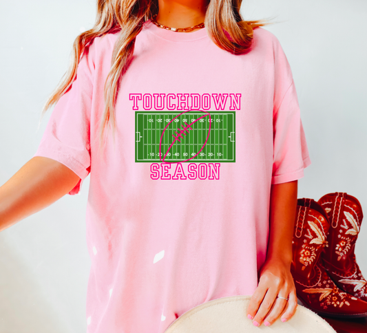 Preppy Touchdown Season Graphic Tee Football Tees