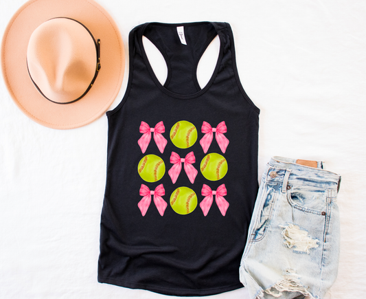 Coquette Softball & Bows Tank Top | Softball
