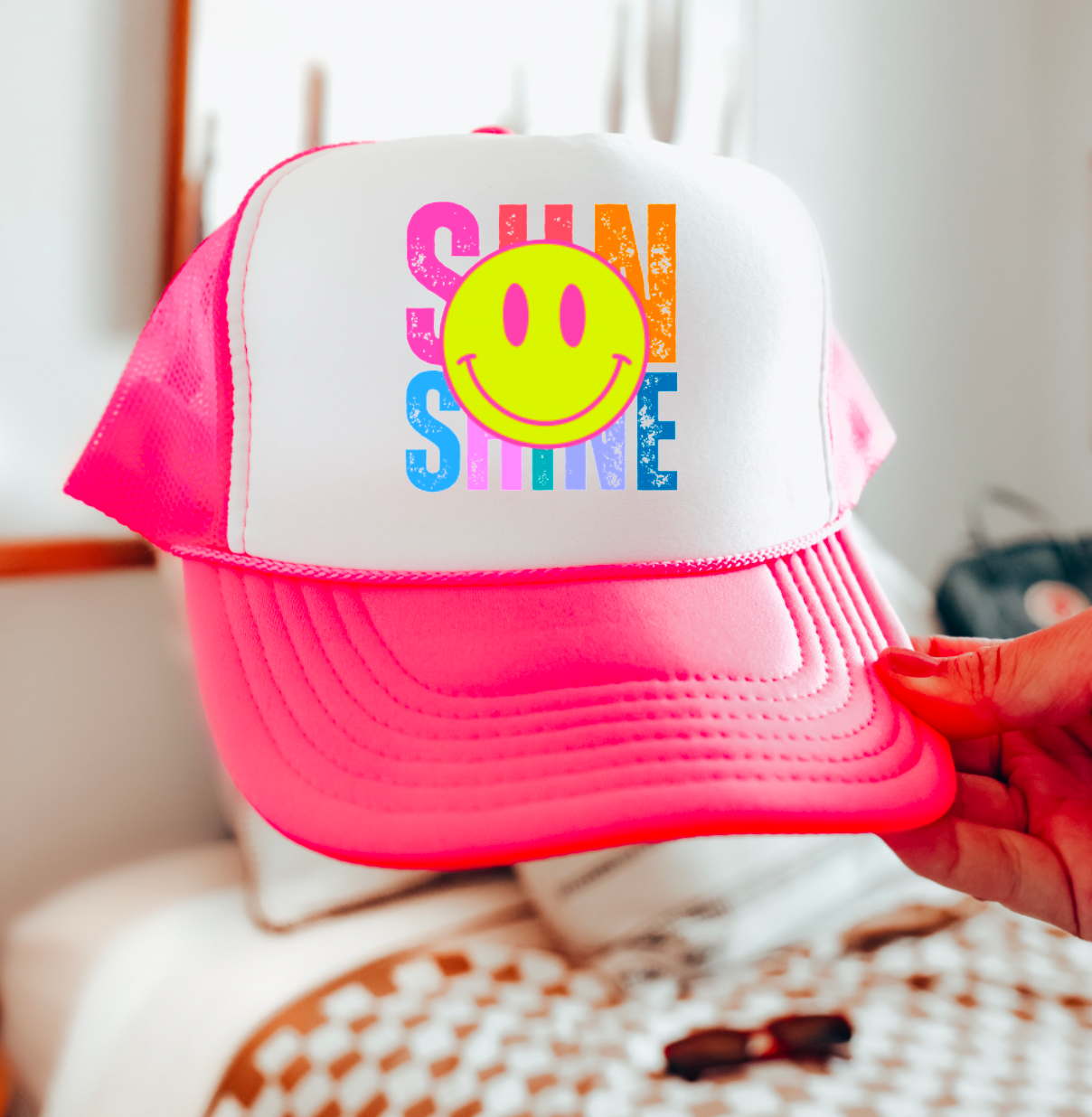 Sunshine Smiley Trucker Hat