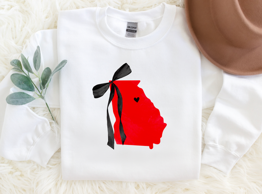 Coquette Georgia State Sweatshirt | Georgia Bulldogs