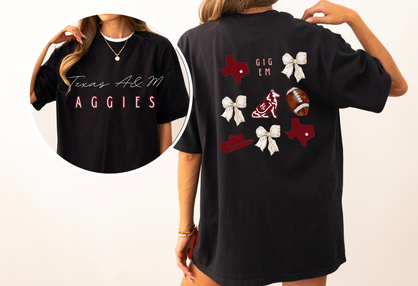 Texas A&M Aggies Football Coquette Graphic Tee