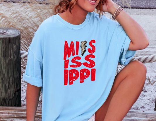 Ole Miss Rebels Lightning Bolt Graphic Tee