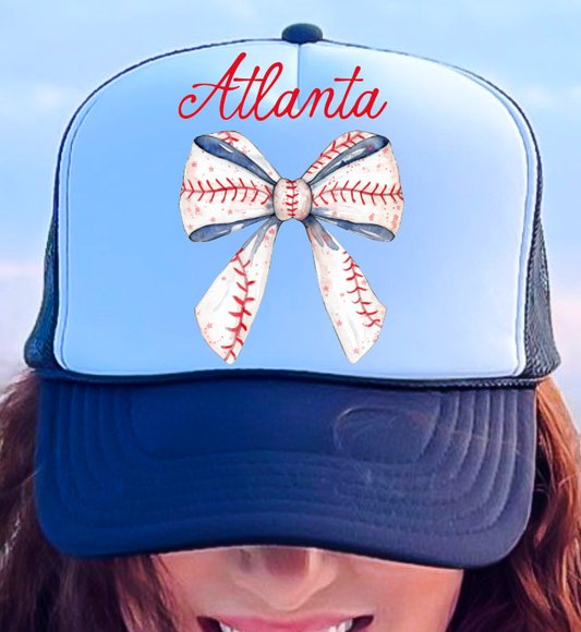 Atlanta Braves Baseball Coquette Trucker Hat Sports