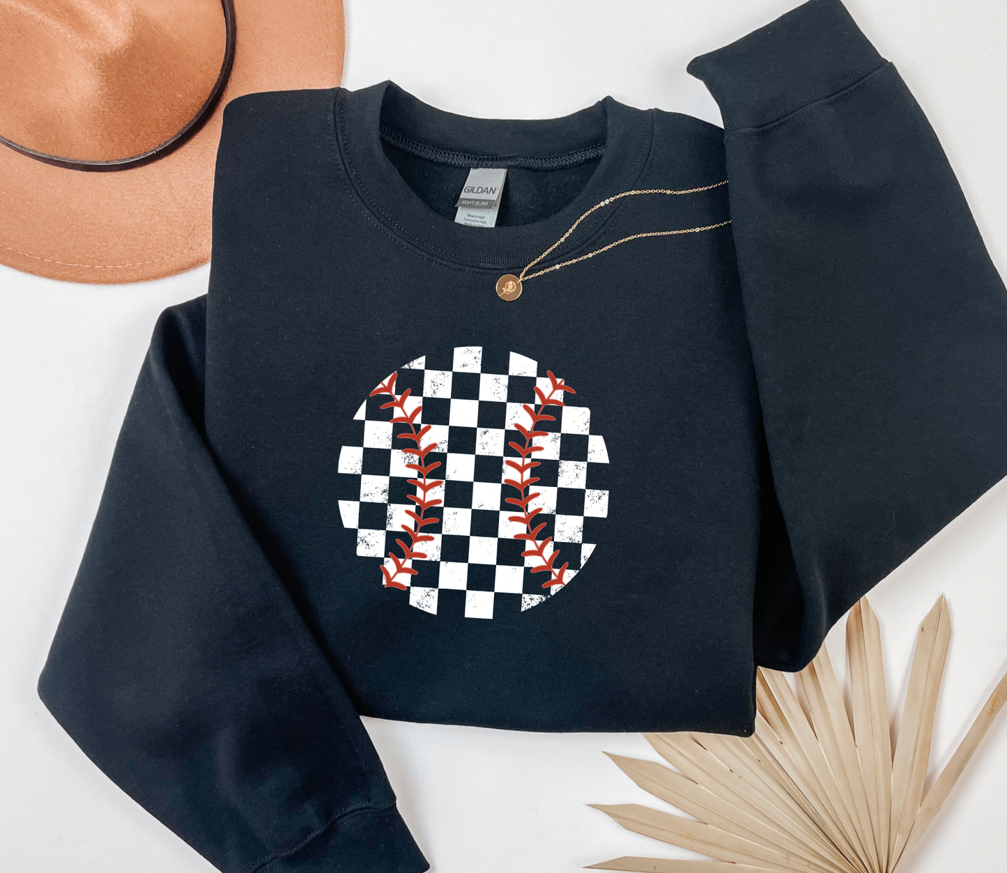 Retro Baseball Checker Sweatshirt | Baseball