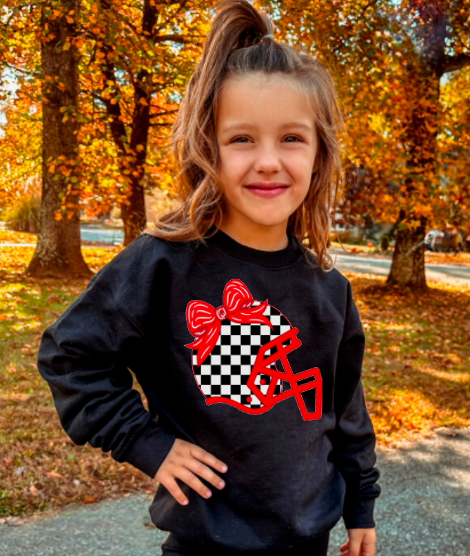 YOUTH Preppy Checker Helmet Coquette Long Sleeve Football 