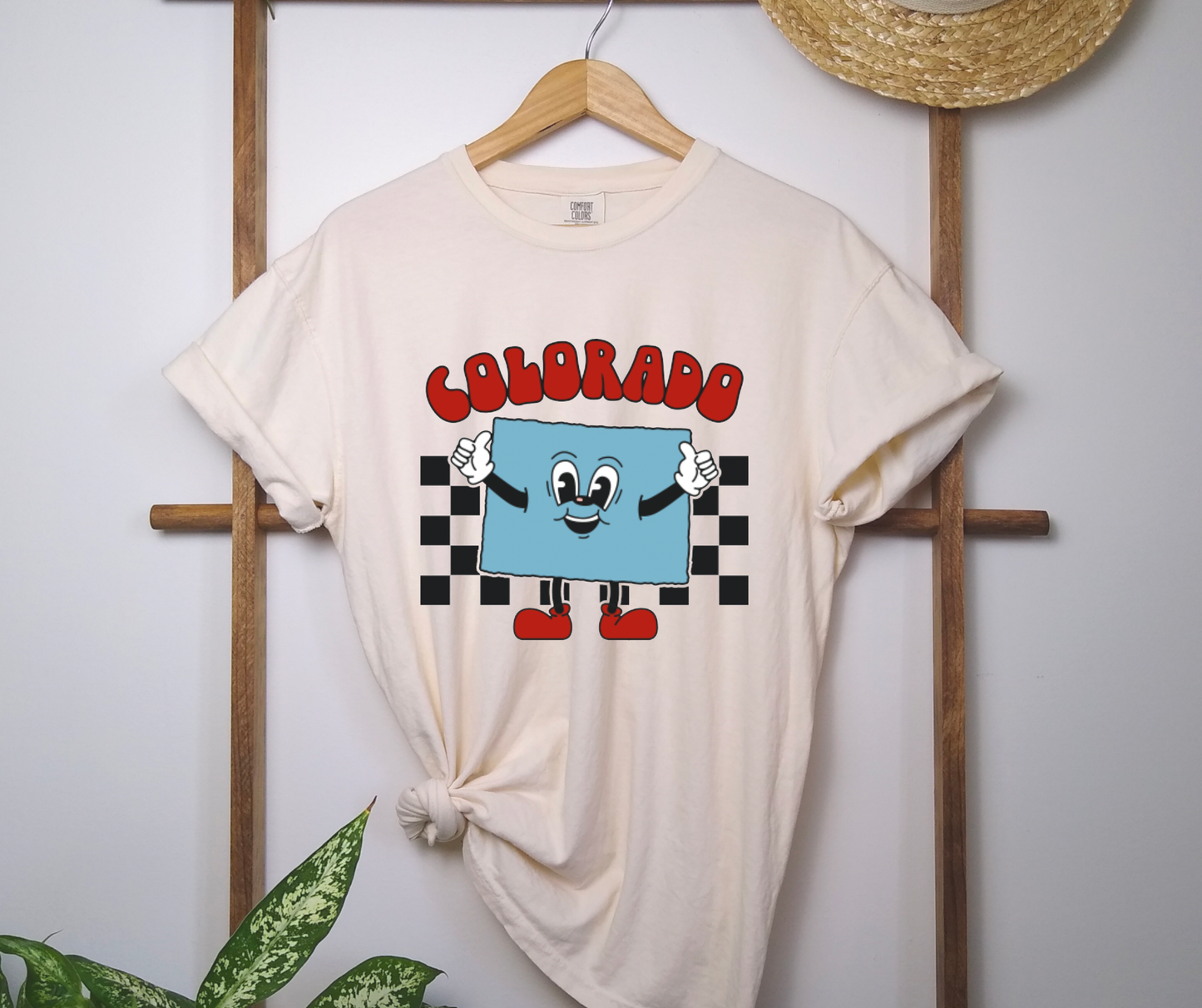 Retro Colorado Checkered Graphic Tee | States | Colorado