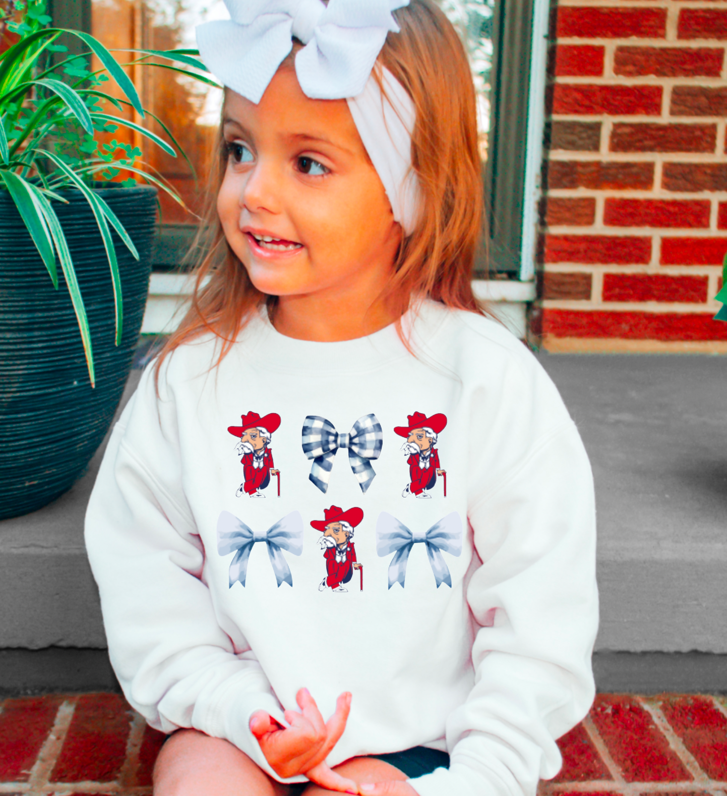 YOUTH Ole Miss Rebels Coquette Sweatshirt Football Kids