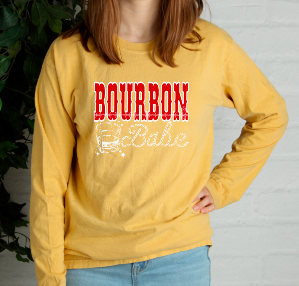 Preppy Bourbon Babe Long Sleeve Tee Western