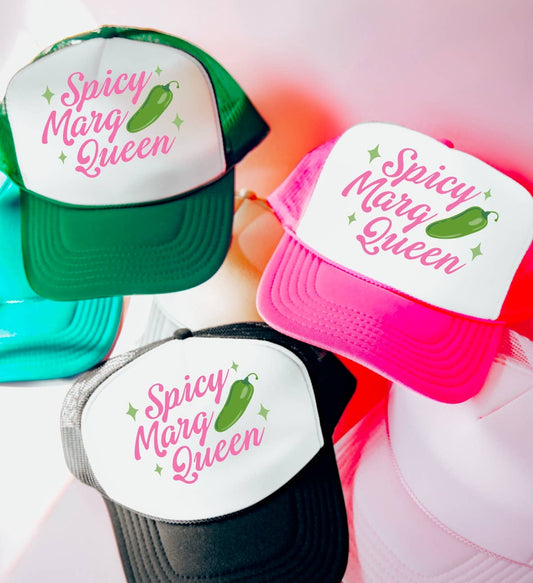 Preppy Spicy Marg Queen Trucker Hat Summer Cocktails 