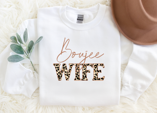 Leopard Preppy Boujee Wife Sweatshirt | Wife | Preppy