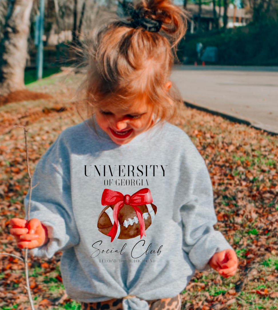 YOUTH Preppy Watercolor Georgia Coquette Bow Sweatshirt Kids