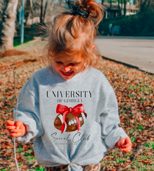 YOUTH Preppy Watercolor Georgia Coquette Bow Sweatshirt Kids