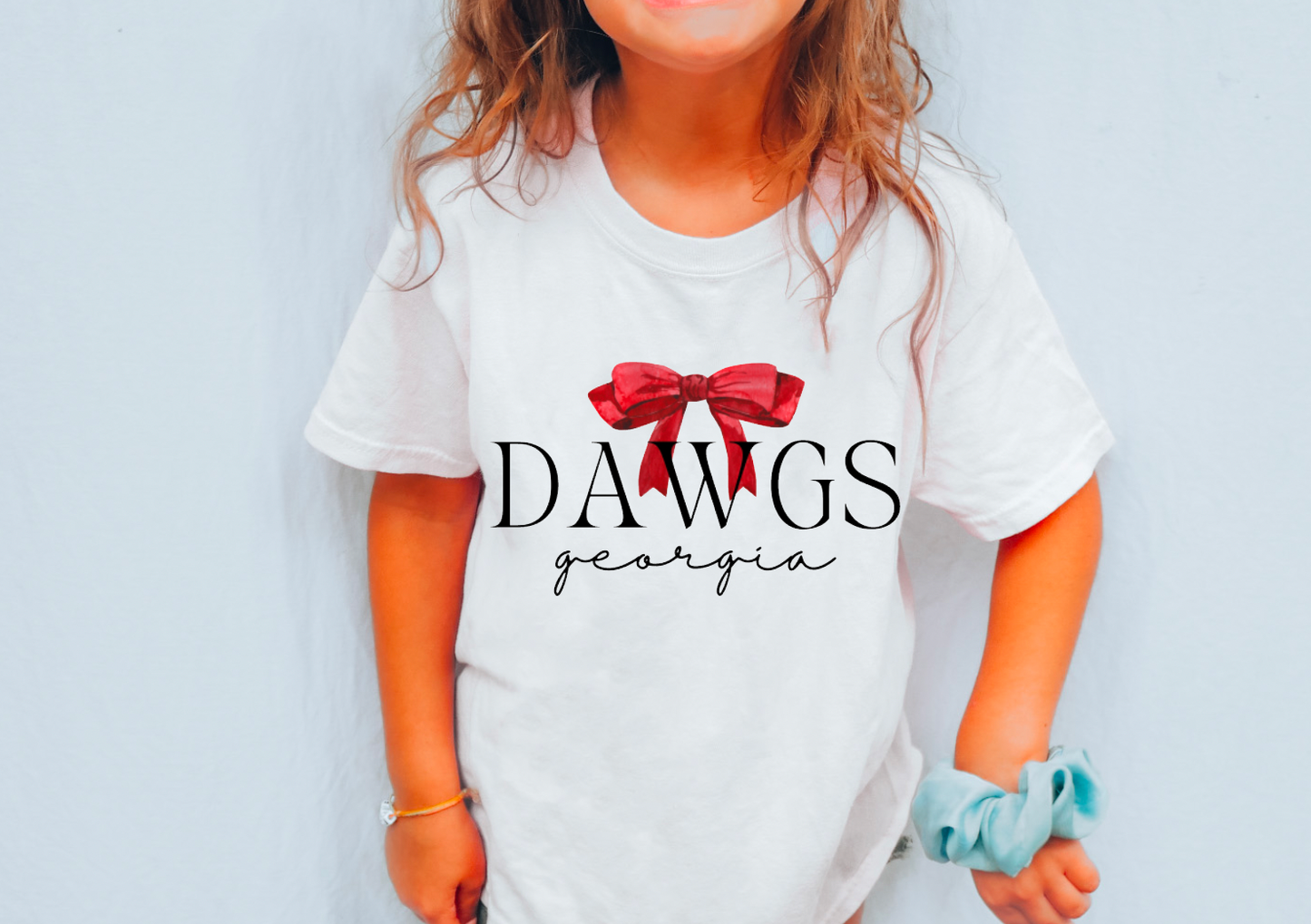 Toddler Preppy Dawgs Coquette Bow Graphic Tee Georgia Kids 