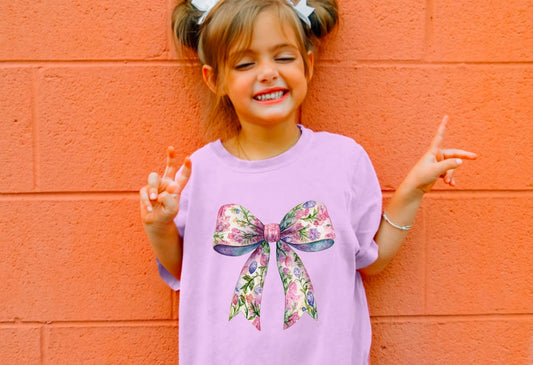 YOUTH Floral Spring Coquette Bow Tee     