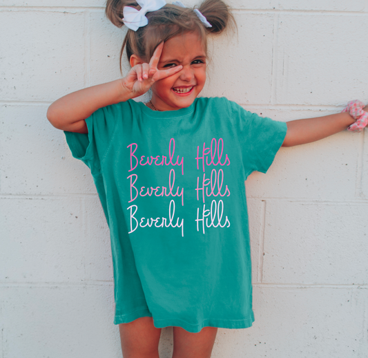 YOUTH Preppy Beverly Hills Stacked Graphic Tee Kids T-Shirt