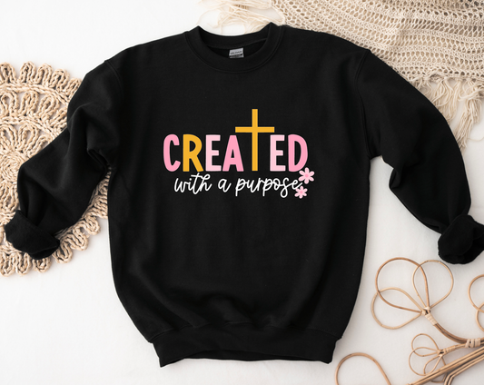 Created With A Purpose Gildan Sweatshirt Faith Tees