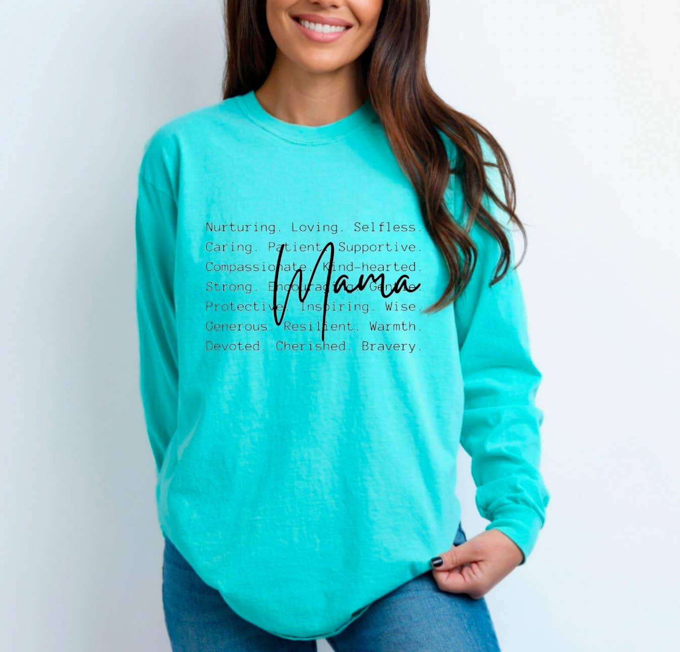 Mama Definition Script Long Sleeve Tee Mother’s Day        